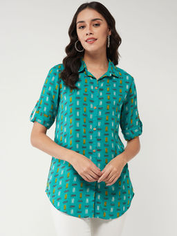 Pannkh - Green Women'S Printed Lounge Shirt