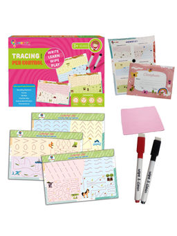 Popcorn Games & Puzzles - Tracing & Pen Control Reusable Write & Wipe Activity Mats (Pack of 8)