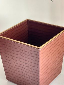 CasaGold - Tan Brown Square Classic Pu Leather Dustbin