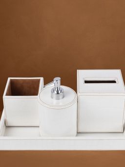 CasaGold - White 4 Pieces Complete Bathroom Accessory Set