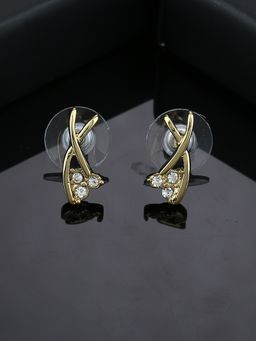 Estele - Unique Style Small Gold-Plated Stud Earrings with Crystal for Women