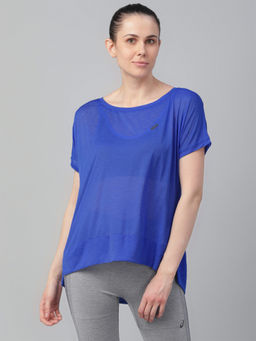 ASICS - Navy Blue Solid Crop Top