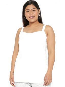 theRebelinme - Plus Size Womens White Solid Camisole Top