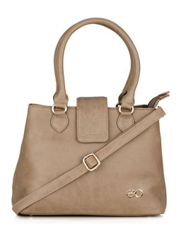 E2O - Classy Khakhi Solid Detailing Satchel For Women