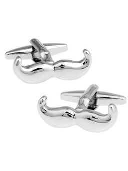 The Tie Hub - Silver Mustache Cufflink