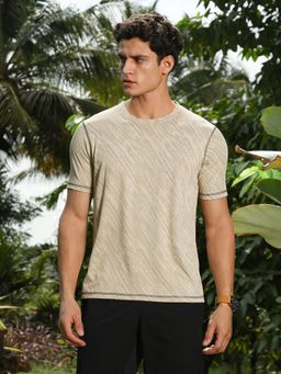 Campus Sutra - Men Beige Printed T-Shirt