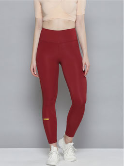 Fitkin - Women Maroon Colorblock Training Quick Dry Tights