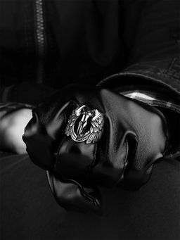 Yellow Chimes - Heaven's Soul Silver Oxidized 316L Stainless Steel Ring