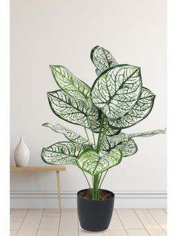 Home Bloom - Artificial PVC Big Leaves Plants for Indoor Outdoor with Pot
