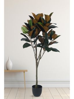 Home Bloom - Decoration Artificial Red Rubber Magnolia Plants