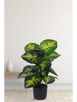Home Bloom - Artificial PVC Pothos Big Leaves Plants for Home with Pot 18 Leaves