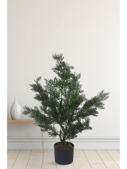 Home Bloom - Decoration Artificial Cypress Spiral Topiary Plants for Home with Pot