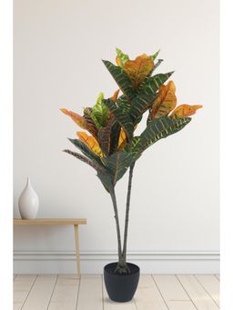 Home Bloom - Artificial Croton Plant for Indoor & Outdoor with Pot