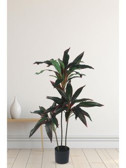 Home Bloom - Artificial Red Dracaena Reflex Plants for Indoor Outdoor with Pot