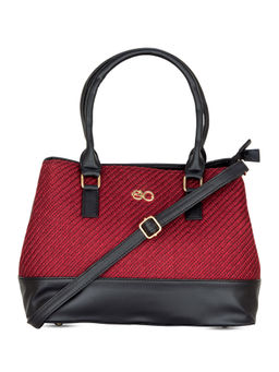 E2O - Classy Red Textured Detailing Satchel For Women