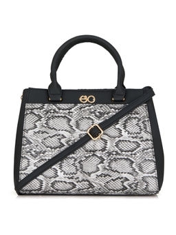 E2O - Classy Black Textured Detailing Satchel For Women