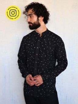 Chidiyaa - Black Polka Dots Block Printed Shirt