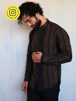 Chidiyaa - Black Red Block Printed Shirt