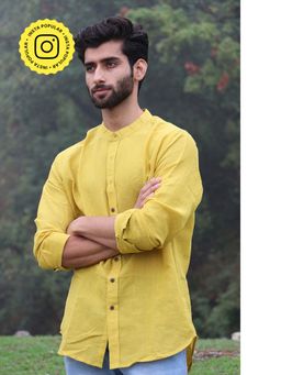 Chidiyaa - Sunshine Yellow Handwoven Cotton Shirt