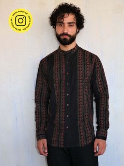 Chidiyaa - Black Red Block Printed Shirt