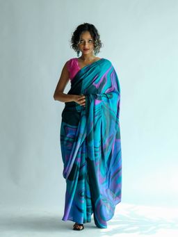 Suta - Printed Multi-Color Modal Saree