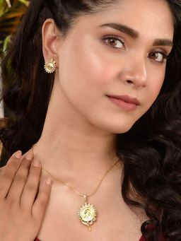 Saraf RS Jewellery - Gold Plated Ad Ginni Designer Locket Jewellery Set