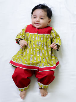 BownBee - Girls Yellow Ethnic Kurta and Salwar