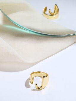 Mitali Jain - Gold Initial Ring-J