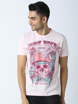 Huetrap - Mens Light Pink Short Sleeve T-Shirt