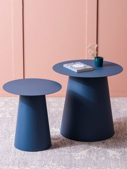 Nestroots - Blue Canyon Metallic End Table (Pack of 2)