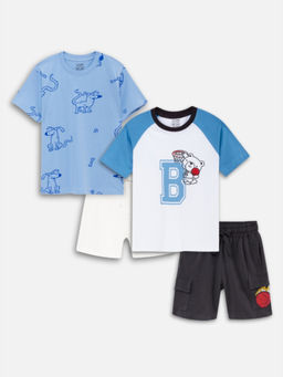 Napchief - Kids Bear and Dog T-shirts & Shorts (Pack of 2)