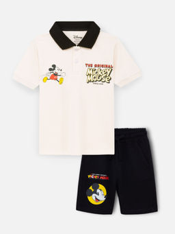 Napchief - Kids Off White The Original Mickey Mouse Polo T-shirt & Shorts