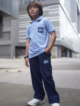 Napchief - Kids Blue Chief Branded Minimal Polo T-shirt & Joggers