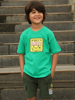 Napchief - Kids Green Serve Up Smiles SpongeBob T-shirt & Shorts