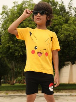 Napchief - Kids Yellow Pikachu Classic T-shirt & Shorts