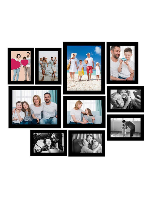eCraftIndia Memory Wall Collage Photo Frame - Set of 10 Photo Frames