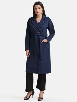 Kazo - Blue Suede Trench Coat With Belt (Set of 2)