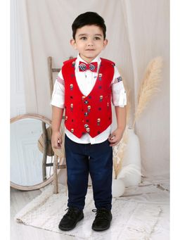 BAD BOYS - Dressed to Impress Wedding Ready Shirt, Waistcoat, Pant & Bow (Set of 4)
