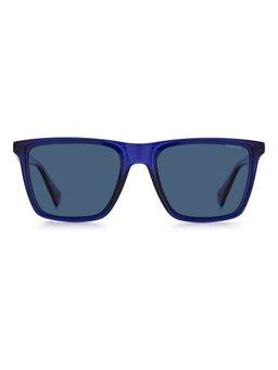 Polaroid - Men UV Protected Polarized Full Rim Blue Lens Rectangle Sunglasses - 203967PJP58C3 (58)