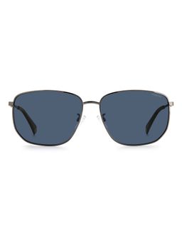 Polaroid - Men UV Protected Polarized Full Rim Blue Lens Rectangle Sunglasses - 204320KJ161C3 (61)