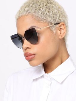 MOSCHINO LOVE - Women UV Protected Polarized Full Rim Grey Lens Cat Eye Sunglasses (59)