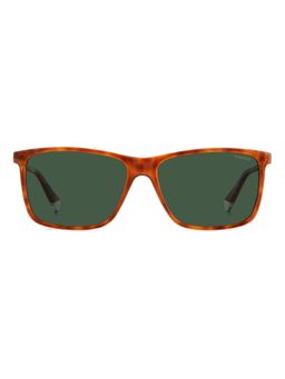 Polaroid - Men UV Protected Polarized Full Rim Green Lens Rectangle Sunglasses - 2053390UC58UC (58)