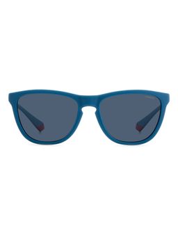 Polaroid - Unisex UV Protected Full Rim Blue Lens Rectangle Sunglasses - 205340CLP56C3 (56)