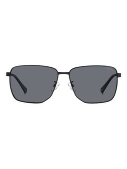 Polaroid - Men UV Protected Polarized Full Rim Grey Lens Rectangle Sunglasses - 20572580762M9 (62)