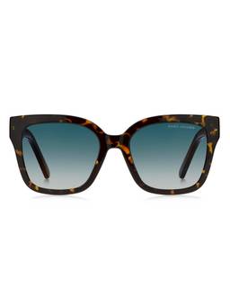 Marc Jacobs - Women UV Protected Polarized Full Rim Blue Lens Rectangle Sunglasses (53)