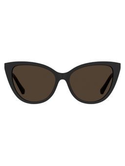 MOSCHINO LOVE - Women Polarized Full Rim Brown Lens Cat Eye Sunglasses With Clip On (54)