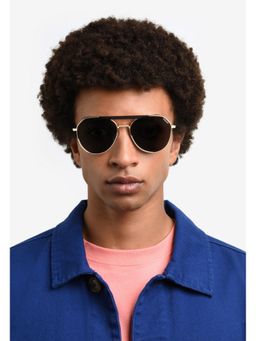 Polaroid - Unisex UV Protected Polarized Full Rim Grey Lens Aviator Sunglasses - 206330RHL57M9 (57)