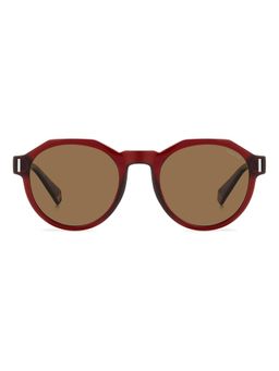 Polaroid - Unisex UV Protected Full Rim Brown Lens Geometrical Sunglasses - 206368LHF52SP (52)