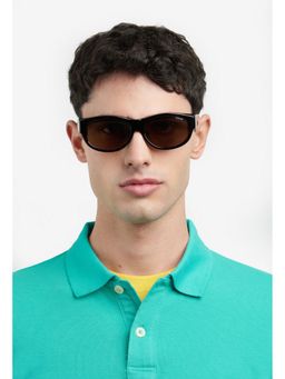 Polaroid - Unisex UV Protected Full Rim Brown Lens Rectangle Sunglasses - 20671008656SP (56)