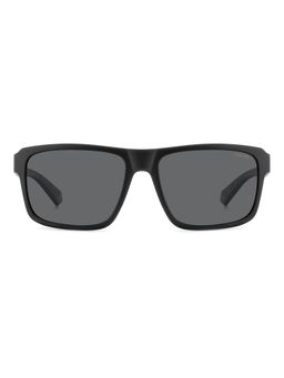 Polaroid - Men UV Protected Polarized Full Rim Grey Lens Rectangle Sunglasses - 20673280758M9 (58)